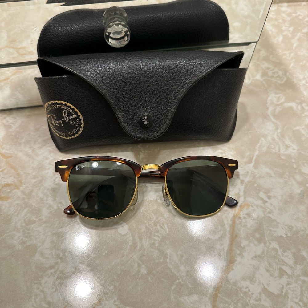 Ray-Ban Brown and Gold Sunglasses